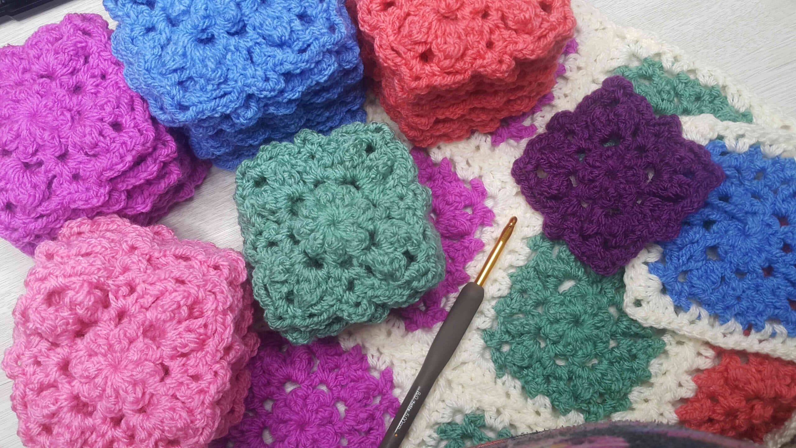 A bunch of woodland wild flower granny granny square