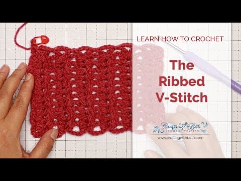 How to crochet the Ribbed V-Stitch (easy step-by-step tutorial) | Crafting with Beth