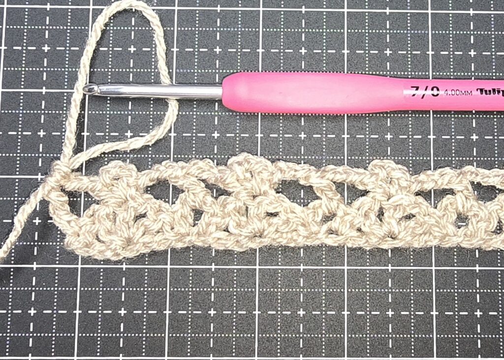 Beth's capture open shell and picot stitch row 2